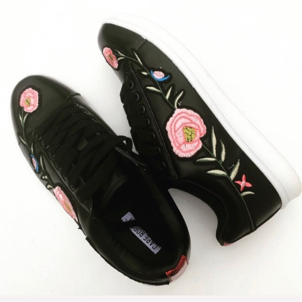 Black Embroidered Sneakers Casual